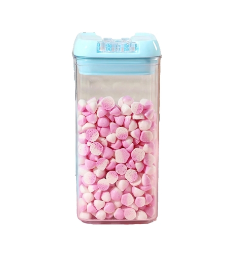 Cutie de Depozitare Alimente, Flippy, 1.2L, Capac Albastru, din PP+PET, Inchidere Ermetica, 10 x 10 x 20.5 cm, Transparent