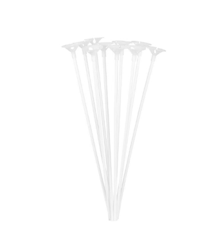 Set 10 Bete cu Rozete pentru Baloane, Flippy, Suporturi de plastic, Usor de instalat, Reutilizabil, Pentru aniversare, Nunta, Ziua de Nastere, Decor, 40 cm, Transparente