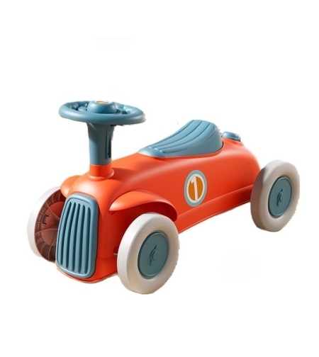 Masinuta Ride-On Flippy, cu Sistem Anti-Rasturnare, Claxon pe Volan, 1-6 Ani, 60 x 28 x 34 cm, Rosu-Albastru