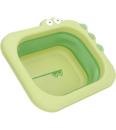 Lavoar Pliabil, Flippy, pentru Copii, din PP/TPE, Portabil, Model Crocodil, 30x24.5x9 cm, Verde