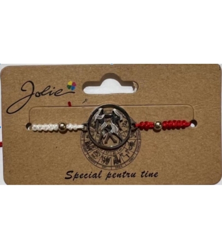 Martisor bratara zodiac, Jolie, 5x9 cm, Gemeni