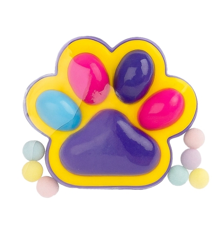 Jucarie Antistres Squishy, Flippy, Revenire Lenta, Model Labuta de Pisica, Squishy, BIG 12.5 x 10.5 cm, 220 g, Model 17, Mov Galben Rosu