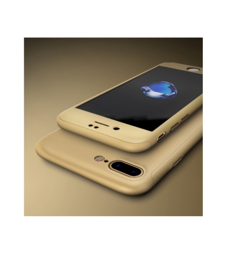 Husa Apple iPhone 7 Plus IPAKY Full Cover 360 Auriu + Folie Cadou