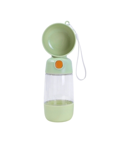 Sticla Animale, Flippy, Portabila, pentru Hrana si Apa, din ABS, 400 ml/182 ml, 25.5 x 8 x 9 cm, Verde