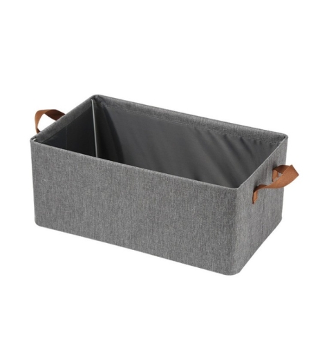 Cutie de Depozitare Tip Cos, Flippy, Material Textil, Pliabila, 47x35x30 cm, 50 l, Cadru Metalic, cu Manere, Gri