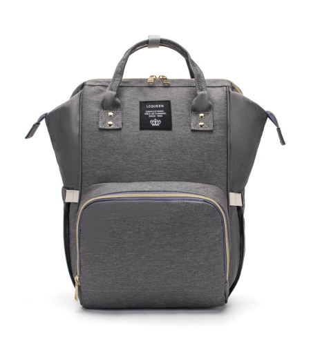 Rucsac Multifunctional pentru Mamici, Flippy, din Panza Oxford, Compartimentare Multipla, Impermeabil, 43 x 18 x 26 cm, Gri Inchis