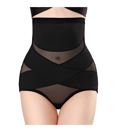 Lenjerie Modelatoare pentru Abdomen, Flippy, cu Talie Inalta si Corset, Negru, Push-Up, Marimea L