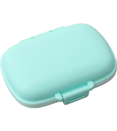Organizator medicamente, Plastic, 8 compartimente, 0.1 L, Albastru, Flippy, 11 x 7 cm