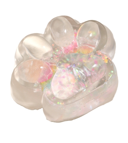 Jucarie Antistres Squishy, Flippy, Labuta de Pisica Pufoasa, cu Revenire Lenta, 7 x 6.5 cm, Model 270532, Multicolor