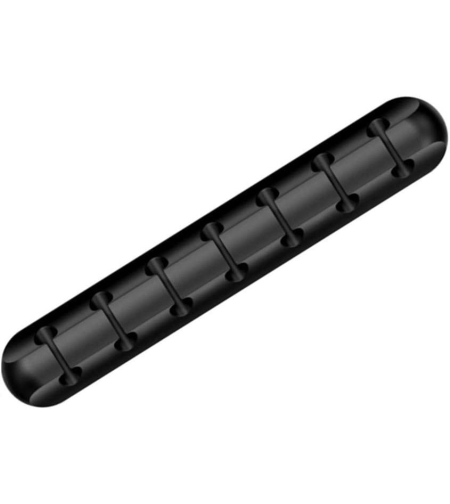 Organizator Cabluri, Flippy, Cable Clips, Fixare Dublu Adeziv, Silicon, 7 Sloturi, Negru