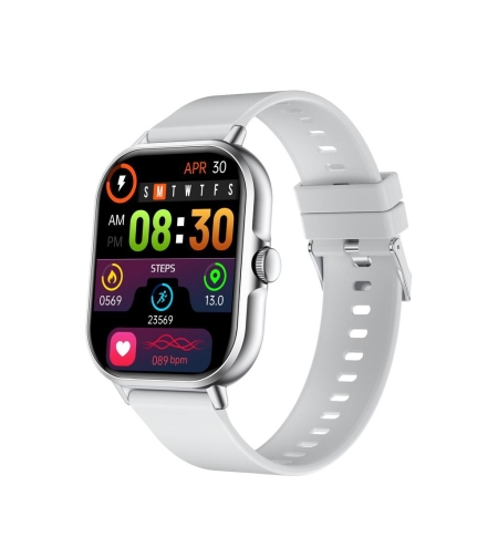 Ceas Smartwatch, Flippy, Editia H15, Apeluri Bluetooth, Afisaj 1.81 inch, Rezolutie 240 x 284, Puls, Siri, Baterie 180 mAh, Argintiu