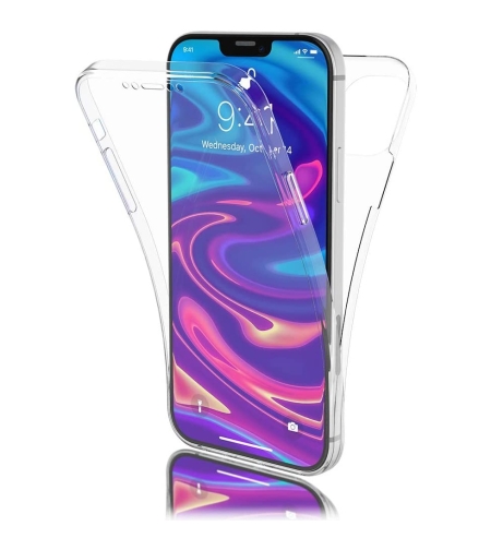 Husa de protectie Flippy® pentru Samsung J1 2016 Full Tpu 360 V2 Transparent cu margini negre