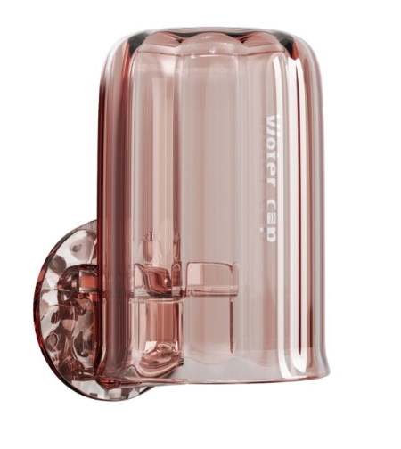 Suport Multifunctional 2 in 1, Pahar si Suport pentru Periuta de Dinti, Flippy, Plastic, Dimensiune: 10.4 x 7.3 x 7.3 cm, Roz