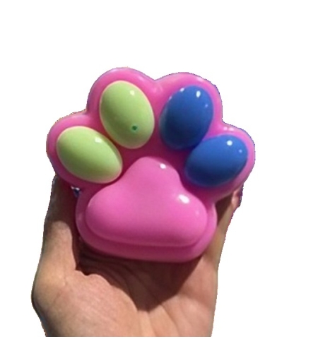 Jucarie Antistres Squishy, Flippy, cu Revenire Lenta, Squeeze Pinch Family, Model Cat Paw, 12.5x10.5 cm, 220g, Ambalaj Transparent, Model 018, Multicolor