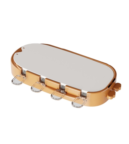 Forma pentru inghetata Flippy, 4 compartimente, forme cu animalute, materialsilicon si ABS, 21 x 12.8 x 3cm, portocaliu