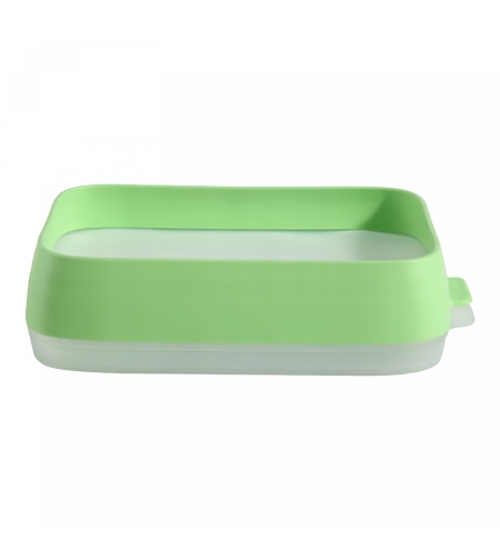 Recipient de Depozitare Alimente, Flippy, Etans, pentru Frigider, din Plastic, Mentinere Proaspata, Reutilizabil, Rezistent la Temperaturi Extreme, 22x14.7x5 cm, Verde