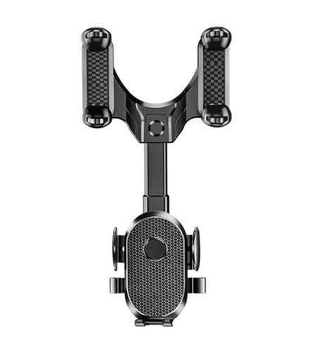 Suport Telefon Auto, Flippy, Pentru Oglinda Retrovizoare, din ABS, Reglabil 360°, Negru