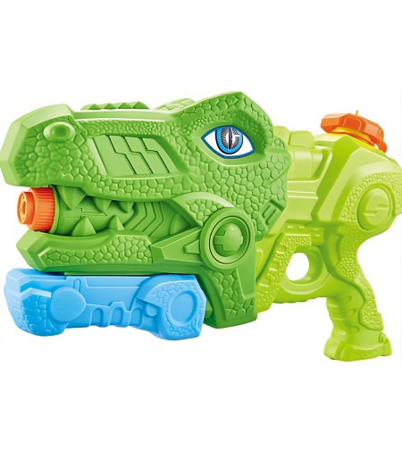 Pistol cu Apa pentru Copii, Rezervor, Pentru Piscina/Plaja, Flippy, 6ani+, Tiranozaur, 3 duze, Verde, 1440ML
