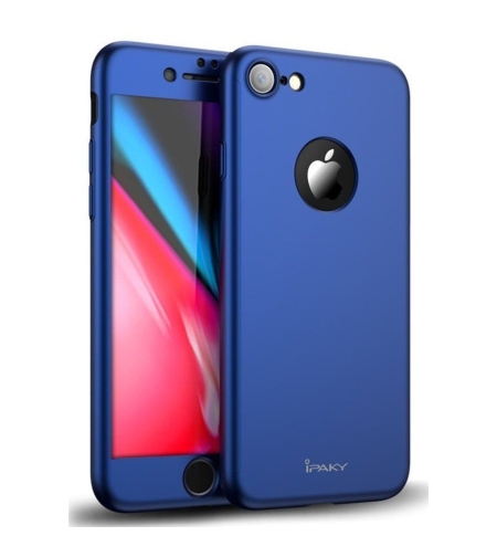 Husa Apple iPhone 7 Plus IPAKY Full Cover 360 Albastru + Folie Cadou