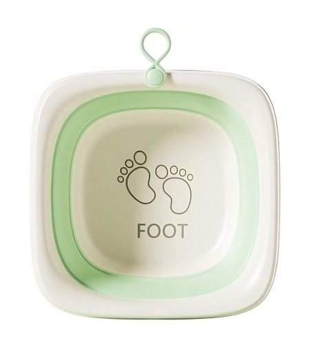Cada Pliabila pentru Baie pentru Copii, Flippy, Cadita pentru Bebelusi, Model Patrat pentru Picioare, Verde, 32x27.5x3.7 cm, 4 L