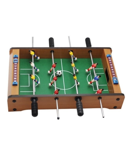 Masa de fotbal cu teren si 12 jucatori Flippy, cu tablou pentru scor, din metal, lemn si ABS, 34.5 x 23 x 7 cm, pentru copii