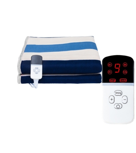 Patura electrica 180 x 150 cm, Flippy, 130 W, Control Telecomanda, 9 Trepte de Caldura, Temporizator, Multicolor