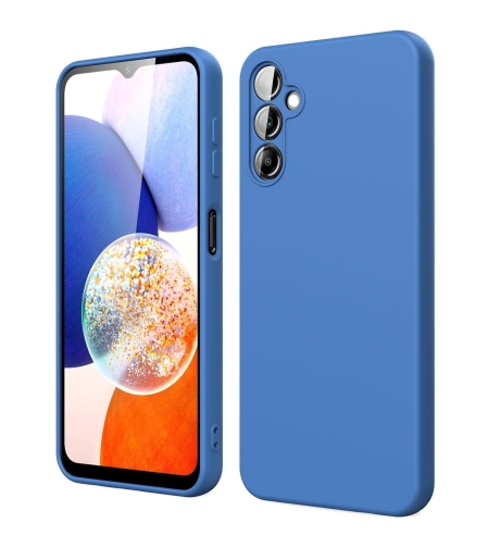 Husa de Protectie, Flippy, pentru Samsung Galaxy A15, Liquid Silicone, cu Microfibra pe Interior, Protectie Antisoc, Compatibil Incarcare Wireless, Albastru