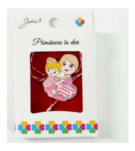 Martisor Brosa Mica in Cutie, Dimensiune Brosa 2.5-3 cm, Material Metal, Model 