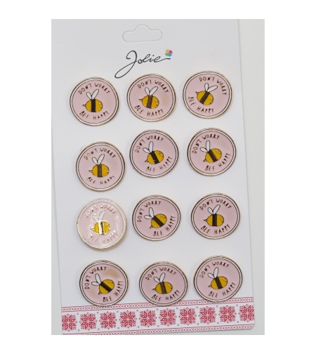 Set 12 Brose Martisor pentru Copii Albina Don`t Worry Bee Happy
