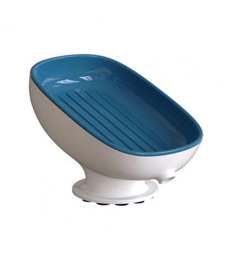 Savoniera din Plastic, Flippy, cu Ventuza, Design Modern, Albastru
