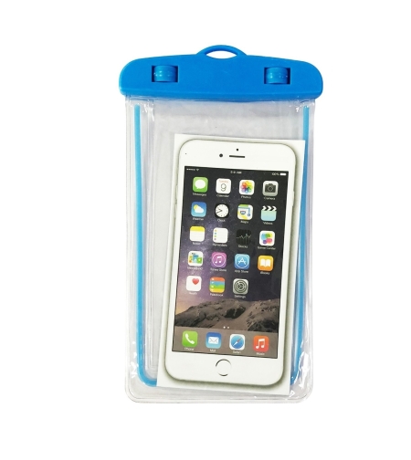 Husa subacvatica Zip Waterproof Flippy, Snowproof, Universala, Impermeabila, cu Snur, pentru telefon sau documente, Albastru deschis