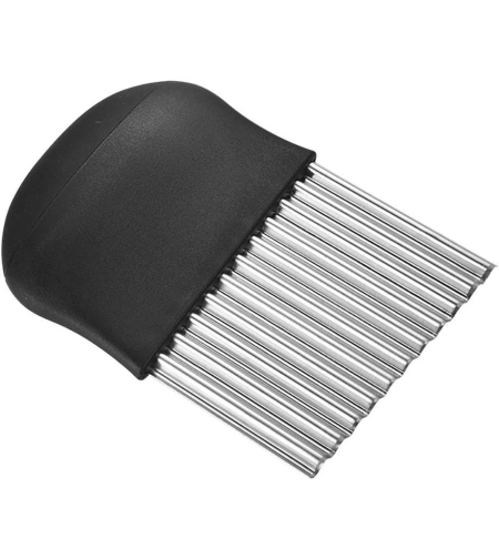 Cutit pentru Cartofi Ondulati, Flippy, pentru Legume, Forma Ondulata, Usor de Utilizat, Taiere, Negru