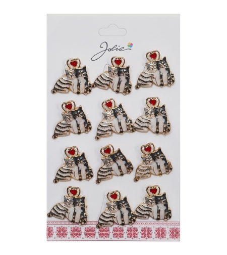 Set 12 Brose Martisor Primavara Cuplu Pisici