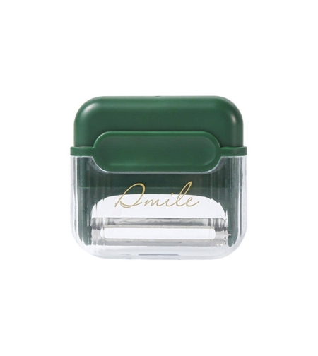 Decojitor/Curatator manual de legume si fructe, Flippy, portabil, cu magnet, doua lame, Inox, Verde, 6.7x6x1.6 cm