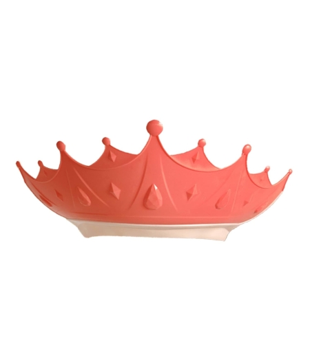 Viziera de Protectie Baie Pentru Copii, Fippy, Model Coroana, Dimensiune ajustabila, Durabil, Usor de curatat, Impotriva Samponului, pentru Ochi si Urechi, TPE+PP, 15x13 cm, Rosu