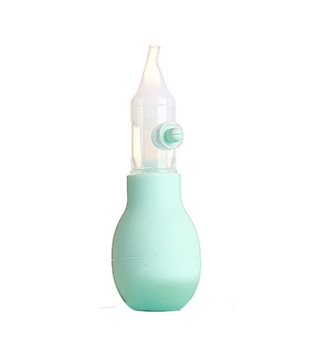 Set Aspirator Nazal pentru Copii, Flippy, Manual, Anti-Reflux, cu Pompita, Usor de Curatat, Varf din Silicon, 11.2x4cm, Verde