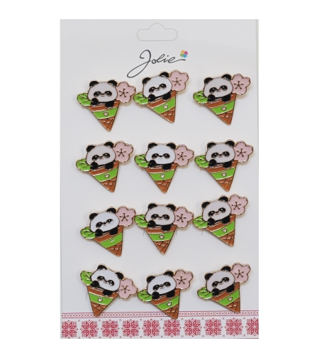 Set 12 Brose Martisor Urs Panda in Con de Inghetata