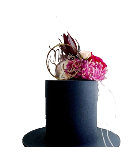 Topper Tort, Flippy, Model 2 Mr&Mrs, din Plastic, Auriu