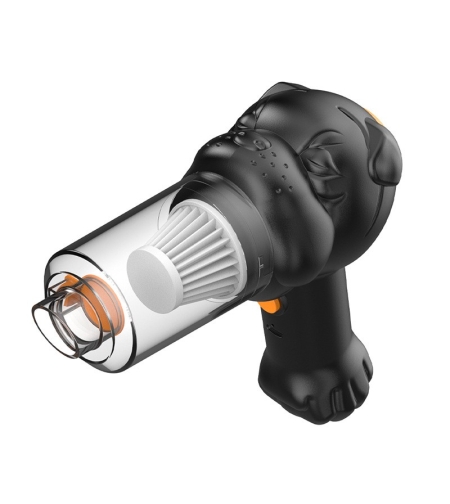 Aspirator Auto 4 in 1 Portabil fara Fir, Flippy, 120W, Autonomie 1-3 h, 2 Viteze, Aspirare Umeda/Uscata, Functia de Sulfare/Umflare, Negru