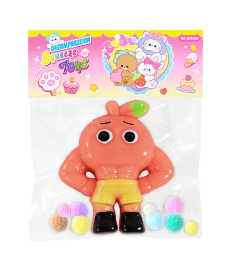 Jucarie Antistres Squishy, Flippy, Model UDin Din Dun Ma Din, cu Revenire Lenta, din TPR, 12 x 11 x 3 cm, Multicolor