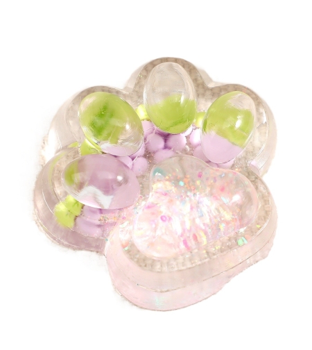 Jucarie Antistres Squishy, Flippy, cu Revenire Lenta, Labuta de Pisica Pufoasa, 7.5 cm, Ambalaj Transparent, Model 270524 Multicolor