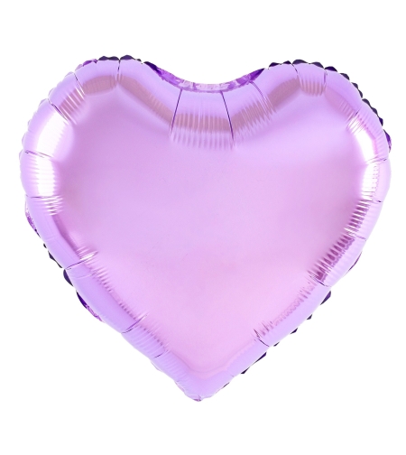 Balon din Folie Metalizata, Flippy, Figurina Inimioara, Model Simplu, Tematica Iubire, 40 cm, Ambalaj Individual, Pai Inclus, Umflare cu Aer sau Heliu, Mov Deschis