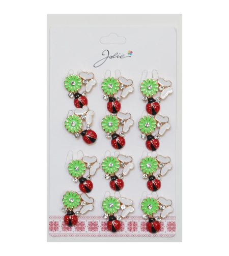 Set 12 Brose Martisor Primavara Margareta cu Fluture si Buburuza