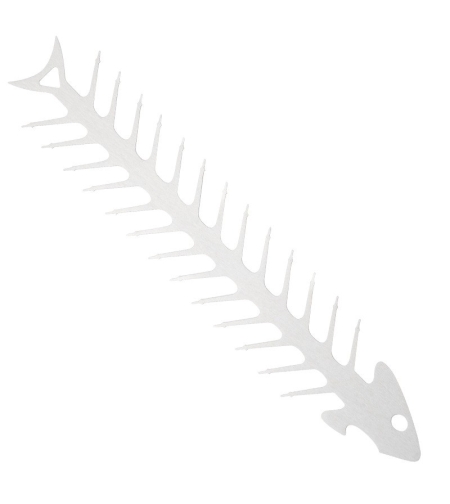 Forma pentru Frigarui, Flippy, Model Oase de Peste, din Otel Inoxidabil, Instrument pentru Gratar, BBQ, cu Deschizator de Sticle, 30x6 cm, Argintie