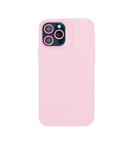 Husa Apple iPhone 13, Flippy, din Silicon Lichid, Interior din Microfibra, Lentile Fosforescente de Protectie Camera, Anti Amprenta, Rezistenta la Socuri, Roz