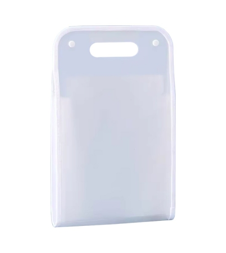 Suport Vertical pentru Hartii A4, Flippy, Suport Portabil pentru Hartie A4 cu Maner, PP, pentru Depozitare Hartii si Documente, 37x24.3 cm Alb