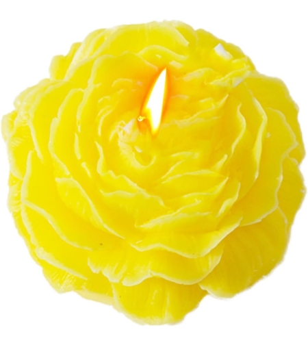 Lumanare Parfumata, Flippy, Model Trandafir, Ardere 10h, 70 g, 7.5 x 3.5 cm, Parfum de Citrice, Galben