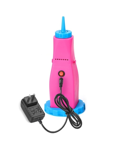 Pompa Electrica Pentru Umflat Baloane, din Plastic, Conectare la Retea, 10.5 x 10.5 x 21 cm, Portabila, Roz