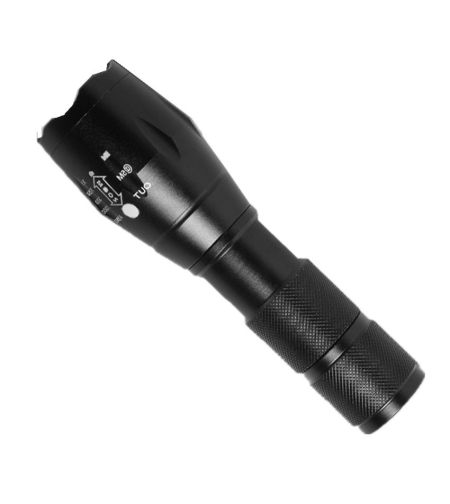 Lanterna Power Bank LED, Flippy, Incarcare USB, Raza 300m, 5W, Model T9 Telescopic 14.7 -15.7 cm, Functie Zoom si Incarcare Telefon, Negru