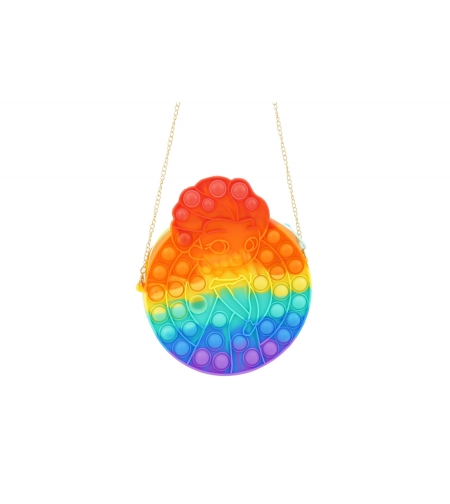 Jucarie antistres din silicon, Flippy, Pop It Now and Flip It, Geanta de umar, Mica printesa Elsa, Multicolor